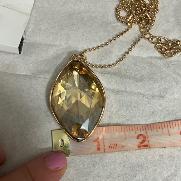 NWT Style & Co. Gold tone Necklace with Faceted Amber Pendant - Picture 7 of 7
